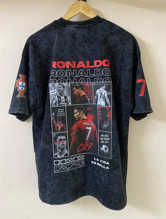 CR7 Legacy Acid Wash Oversized T-Shirt Black