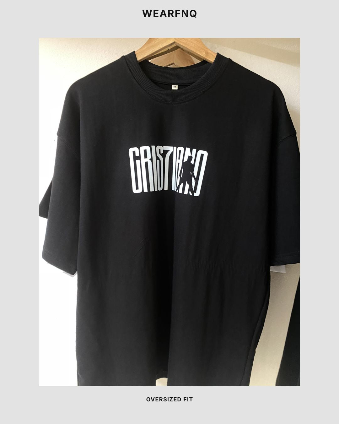 Cristiano Ronaldo CR7 oversized black t-shirt with premium football graphic print WearFnq